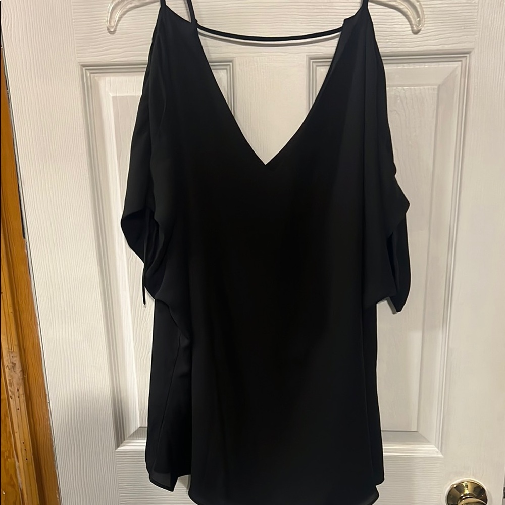 Chic Black V-Neck Women's Blouse